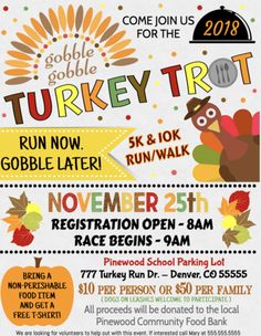 the turkey trot is coming to town on november 25th, and it's time for