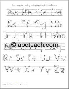 the alphabet worksheet with letters and numbers for children to practice their handwriting skills