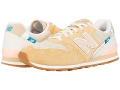 New Balance Classics 996 - Women's Classic Shoes : Maple Sugar/Cloud Pink : A modern take on an iconic silhouette, the New Balance Classics sneakers pair sleek colorways with a slim profile and reliable comfort. Casual shoes with a sporty, cushioned silhouette. Suede and mesh uppers for durable, breathable wear. Lace-up closure. Dual-density EVA midsole offers exceptional cushioning and stability. Rubber outsole provides traction and lasting durability. Imported. Measurements: Weight: 9.2 oz Pro Womens New Balance, New Balance Classics, Cloud Pink, Maple Sugar, Classic Shoes, New Balance Sneaker, Cute Shoes, New Balance, Casual Shoes