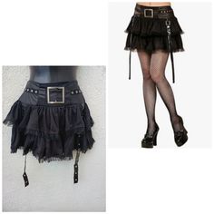 When It Comes To Curating That Perfect Wardrobe For The Upcoming Concerts And Festivals This Season Punk Rock Always Stands Out In The Crowd Pair With Your Favorite Tee Shirt And Boots Or Crop Top And Heels Show Your Own Stylish Fashion Brand Costumes Usa Item Black Punk Gothic Skirt Attached Belt, Layered Ruffles, Straps Hanging, Elastic Waist, Faux Leather Size One Size Fits Most Measurements Pictured Not Responsible For Fit Or Size Condition New With Tags And Packaging Items Can Contain Unsee Punk Style Skirt For Halloween Night Out, Edgy Halloween Skirt For Night Out, Edgy Skirt For Halloween Night Out, Punk Style Skirt For Halloween Concert, Punk Style Mini Skirt For Halloween Night Out, Rock Style Skirt For Halloween Concert, Black Skirt For Halloween Concert, Punk Skirt For Halloween Concert, Gothic Skirt For Halloween Concert