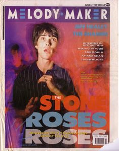 the front cover of melody maker magazine with an image of a man in striped shirt