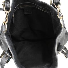 Gucci 'Britt' hobo bag in black smooth leather with with a large GG plaque in gold hardware. Features dual top buckle handles and a detachable crossbody strap. Brand = Gucci Condition = 7/10, Good. Some wear to leather body, scratching in metal hardware, wear to crossbody strap Dimensions = 16" x 13" x 0.25" top Handle = 9.5" Strap Drop = 12' Material = Leather Hardware = Soft Gold SKU = 10806-68 Leather Hardware, Black Tote, Gucci Black, Sneaker Collection, Scarf Jewelry, Black Tote Bag, Metal Hardware, New Bag, Crossbody Strap