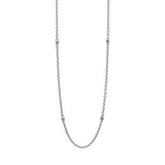 A versatile link necklace with six sterling silver Caviar beaded stations.