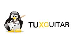 the logo for tuxguitar, a software company that uses linux and windows