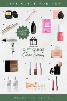 Need clean beauty gift ideas? This holiday gift guide for her has it all! Makeup, skincare, hair products, and gifts under $50. Check it out, and don’t miss the discount codes! Makeup And Skincare