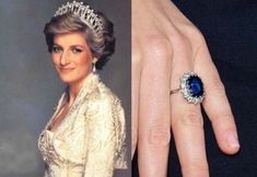 an image of a woman wearing a tiara and diamond ring on her left hand