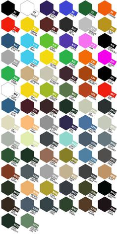 the color chart for all different colors