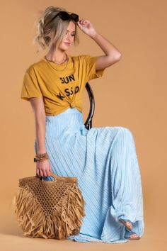 Brigitte Brianna Paradise Maxi Skirt – SexyModest Boutique Glam Party, Mellow Yellow, Party Tops, Modest Outfits, Raw Edge, Dressed Down, Beautiful Fabric, Just In Case, Spring Outfits