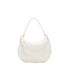 Bottega Veneta "Gemelli" shoulder bag in  intrecciato  leather  Rolled shoulder strap, 10.2" drop Zip top closure  Exterior, zip pouch  Interior, one zip pocket  Approx. 11.8"H x 16.5"W x 4.7"D Made in Italy Zip Pouch, Bergdorf Goodman, Zip Top, Bottega Veneta, Top Designers, Zip Pockets, Tops Designs, Shoulder Strap, In Italy