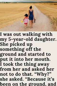 a woman walking down a dirt road with a child on her lap, and an image of