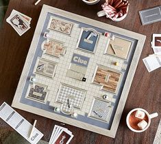 a board game with pieces laid out on the table