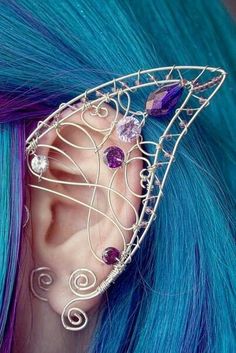 Im so going to learn how to make these Fairy Ears, Ear Cuff Earrings, Elf Ears, Legolas, Fairy Costume, Fantasy Jewelry, Cuff Earrings, Pastel Goth, Wire Jewelry