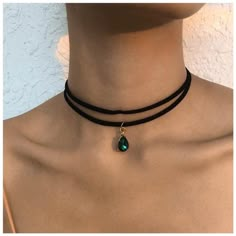 Iaceble Vintage Layered Suede Choker Necklace Green Teardrop Clavicle Necklace Black Velvet Choker Necklace Cz Emerald Pendant Necklace Collar Jewelry For Women And Girls Fast Shipping Brand New In Box, Still Factory Sealed Click "Buy Now" Button To Place Order Secure, Verified Payments Via Facebook And Paypal Delivery: Estimated 3-5 Days Returns Accepted: Free 30-Day Returns. Layered Black Velvet Clavicle Necklace With Fashion Design,The First Choice For Most Girls. Green Rhinestone Pendant Cho Simple Choker Designs, Choker Necklace Aesthetic, Choker Necklace Outfit, Choker Outfit, Suede Choker Necklace, Black Velvet Choker Necklace, Emerald Pendant Necklace, Suede Necklace, Choker Necklace Black