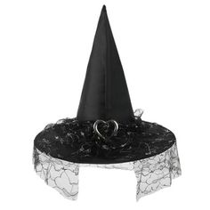 Halloween Heart Shaped Buckle Black Witch Lace Hat Festival Party Sharp Cornered Wide Hat Features: Classic Witch Hat Paired with lace mesh, satin ribbon is even more eye-catching Unique design makes you more attractive Make your style more outstanding Scope of application: Halloween, costume parties, various entertainment activities Product Description: Item type: Hat Style: Fashionable Material: Polyester Package includes: 1 hat Size:Free Size Size.:Free Size Length:38cmHeight:35cm Witch Halloween Costume, Black Witch, Festival Party, Witch Hat, Satin Ribbon, Hat Sizes, Costume Party, Hat Fashion, Apparel Accessories