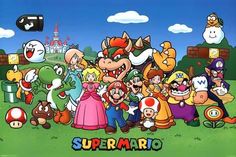 an image of mario and other cartoon characters