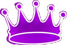 a drawing of a purple crown on a white background