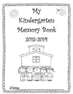 a black and white book cover with the words my kindergartn memory book 2013 - 2014