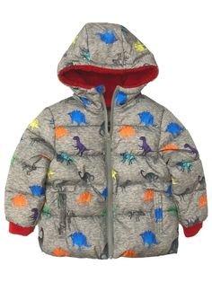 Infant & Toddler Boys Colorful Gray Dinosaur Puffer Jacket Hoodie Coat Your little one will love the colorful dinosaur print on this quilted gray winter coat witch attached hood, warm fleece lining & side pockets! Infant & Toddler sizes Zip front 100% polyester Made in Vietnam Payment We accept PayPal as our payment method. Immediate payment is required. If you have any questions about payment, please feel free to contact our customer support team. Return Policy We have a no hassle return policy Gray Winter Coat, Grey Winter Coat, Colorful Dinosaur, Gray Winter, Jacket Hoodie, Hoodie Coat, Boy Clothes, Support Team, Toddler Sizes