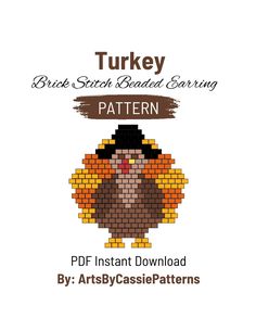 an image of a turkey pixel stitch pattern