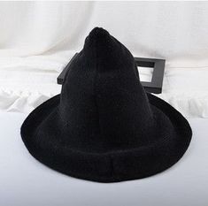 Witchy Wide Brim Costume Hat For Winter, Witchy Wide Brim Winter Costume Hat, Fitted Hat For Fall Costume Party, Witchy Wide Brim Hat For Winter, Witchy Winter Costume Hat, Witchy Black Costume Hat For Fall, Witchy Black Costume Hats And Headpieces For Fall, Black Hat For Costume Party In Fall, Witchy Brimmed Winter Costume Hats And Headpieces