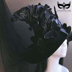 Handcrafted with love and attention to detail, this Witches Hat with Veil fits adults and can be customized in amazing array of Butterfly Colors! The Veil is Black. Simple and comfortable witch hat with butterflies in different size variations. C U S T O M I Z A T I O N We offer other color butterflies as well. Get in touch for custom orders! S I Z E Adult size. S H I P P I N G - Processed same day or within 24 hours. 1-2 day guaranteed delivery, add item to cart, click shipping tab for rates. P Butterfly Witch Costume, Witch Hat With Veil, Whimsical High Crown Hats For Costume Party, Fantasy High Crown Costume Hats For Cosplay, Whimsical High Crown Hat For Themed Events, Themed Curved Brim Hats For Costume Party, Themed Hats With Curved Brim For Costume Party, High Crown Costume Hats For Halloween Cosplay, High Crown Costume Hats For Cosplay Halloween