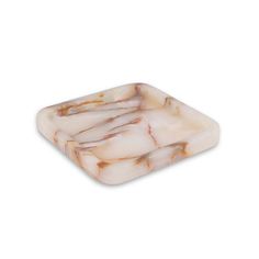 a square marble tray on a white background