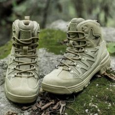 Men's Outdoor Military Tactical Ankle Boots Ultra Winter Mid Hiking Boot - Sage - CU185297T6I Lace-up Combat Boots With Reinforced Toe For Walking, Wear-resistant Lace-up Work Boots For Hiking, Wear-resistant Khaki Boots For Outdoor Work, Military Lace-up Boots For Outdoor Activities, Rugged Ankle Combat Boots For Outdoor Activities, Rugged Ankle Combat Boots For Outdoor, Wear-resistant Winter Hiking Boots Lace-up, Wear-resistant Lace-up Winter Hiking Boots, Khaki Combat Style Lace-up Hiking Boots