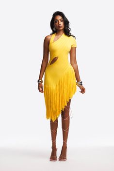 South African Designers Fashion, Yellow Dress Styling, Cirque Du Soleil Outfit What To Wear To, Hanifa Dress, Birthday Outfits Plus Size, Dress With Long Boots, Dresses And Sneakers Outfit, Dubai Vacation Outfits, Birthday Guest Outfit