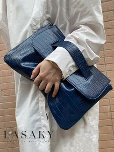 Lasaky - Urban Envelope Clutch Bag with Spacious Crocodile Embossed Design Women's Briefcase, Simple Clutch, Laptop Handbag, Envelope Clutch Bag, Luggage Cover, Embossed Design, Crocodile Pattern, Envelope Clutch, Wig Accessories