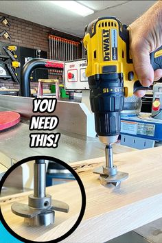 a drill is being used to fix a piece of wood with the words, you need this