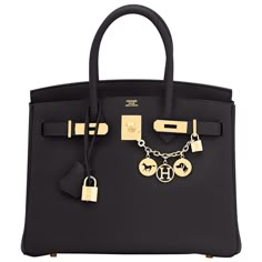 Chicjoy is pleased to present this Hermes Birkin 30cm Black Togo Gold Hardware Bag Brand New in Box. Store Fresh. Pristine Condition (with plastic on hardware) Perfect gift! Comes with lock, keys, clochette, sleeper, raincoat, and orange Hermes box. Make a statement without saying a word! This is the ultimate lifetime Birkin for the chic and elegant fashionista! Black Togo with lush gold hardware is a very sophisticated and sought-after combination. The Black Birkin has seen on so many celebs an Birken Bag, Black Birkin, Rare Hermes Birkin, Hermes Store, Bethenny Frankel, Luxury Bags Collection, Hermes Box, Girly Bags, Kelly Bag