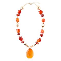 Victoria Carnelian Pendant Necklace - Barse Jewelry Egyptian Inspired, Orange Necklace, Carnelian Pendant, Bronze Ring, Reddish Orange, Necklace Brands, Green Stone, Stretch Bracelets, Sterling Silver Necklaces