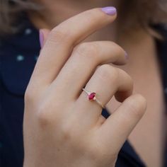 Luxurious yet dainty ruby and diamond ring, art deco inspired ring.Handmade and beautifully and finished by an inspired jewelry artist.Lots of sparkle and natural beauty with this excellent cut, eye clean marquise ruby.A ring to cherish for a lifetime, a valuable gift that impresses all!All ring sizes available, if you cannot find your ring size in the selection menu you are welcome to contact us for a quote.Ring Features......................• Made to order, beautifully finished• Arrives gift r Elegant Ruby Ring With Prong Setting For Proposal, Elegant Emerald-cut Solitaire Ruby Ring, Classic Rose Gold Ruby Ring For Proposal, Timeless Ruby Ring With Rose Cut Diamonds For Wedding, Elegant Ruby Ring For Proposal, Elegant Red Diamond Ring For Proposal, Dainty Diamond Birthstone Ring For Proposal, Fine Jewelry Ruby Diamond Ring For Promise, Elegant Rose Gold Ruby Ring With Rose Cut Diamonds