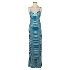 MISSONI - (Made in Italy) Long blue jersey dress sewn with transparent sequins. Size 42IT. Condition: Very good condition Dimensions: Chest: 38 cm - Waist: 33 cm - Length: 160 cm SKU:VR212 Missoni Dress Street Style, Missoni Dresses, Luxury Multicolor Knit Dress, Cocktail Dress Blue, Missoni Robe, Missoni Mare, Crystal Dress, Long Cocktail Dress, Blue Jersey