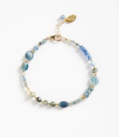 Blue Beaded Kyanite Bracelet | Karen Kane Large Bead Bracelet Ideas, Blue Labradorite Bracelets With Natural Stones, Adjustable Blue Apatite Bracelets, Gemstone Bead Earrings, Floyd Virginia, Gem Stone Bracelet, Kyanite Bracelet, Blue Gemstone Bracelet, Kyanite Jewelry