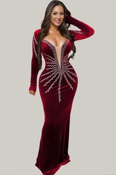 Experience the elegance and luxury of the Ashlyn Sparkly Long Sleeve Maxi Dress. With contrasting mesh and sequin details, a deep V-neckline, and a slim fit, this dress is perfect for those looking to make a statement. The long, semi-sheer sleeves and mermaid-shaped hem add a touch of sophistication, while the high waist and slight stretch velvet fabric provide a comfortable and flattering fit. Elevate your style and make a statement with this stunning dress. 88% Polyester, 12% Elastane Model is V-neck Sequin Dress For Gala And Party Season, Elegant Embellished V-neck Evening Dress, Holiday V-neck Embellished Sequin Dress, Glamorous V-neck Evening Dress With Contrast Sequin, Fitted V-neck Evening Dress For Prom, Sequin V-neck Bodycon Dress For Prom, V-neck Sequin Bodycon Dress For Prom, V-neck Sequin Dress With Contrast Sequin For Prom, Elegant Prom Dresses With Contrast Sequin