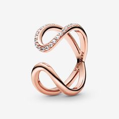 Pandora Wrapped Open Infinity Ring - Size 4.5 | Gold | 188882C01-48 Daisy Flower Crown, Infinity Rings, Pave Setting Ring, Heart Engagement, Pandora Rose, Bracelet Pandora, Princess Ring, Princess Tiara, Silver Crown