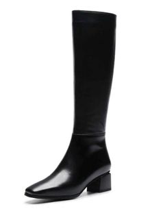 Wide Calf Leather Knee-length Heeled Boots, Wide Calf Knee-length Leather Heeled Boots, Leather Knee-length Wide Calf Heeled Boots, Trendy Medium Width Leather Knee-high Boots, Leather Wide Calf Knee-length Boots, Trendy Leather Knee-high Boots Medium Width, Classic Winter Knee-high Faux Leather Boots, Classic Faux Leather Knee-high Boots For Winter, Calf Leather Boots With Square Toe For Winter