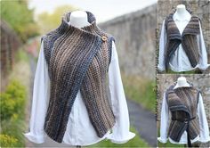 the vest is knitted and ready to be used as a scarf or shawl