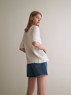 Editor's NotesThese products are set up items with sleeveless and short sleeve cardigan. It is designed a basic style in ribbed knit. Light and cool fabric that is good to wear in summer, and also it is great to wear separately with other items.- Set-up items- Made of nylon blend featuring lighter and cooler- Ribbed style to add classic mood- Slightly see-through design Measurements(in.)One size(XS-M)Sleeveless- Shoulder: 11.81 in.- Chest: 14.17 in.- Armhole: 9.84 in.- Total length: 20.47 i Chic Pointelle Knit Cardigan For Spring, Chic Spring Cardigan With Pointelle Knit, Chic Spring Pointelle Knit Cardigan, Chic Relaxed Fit Sweater For Spring, Chic Relaxed Fit Spring Sweater, Pointelle Knit V-neck Top For Day Out, Spring Textured Knit Sweater In Relaxed Fit, Relaxed Fit Short Sleeve Knit Cardigan, Spring Crew Neck Pointelle Knit Cardigan