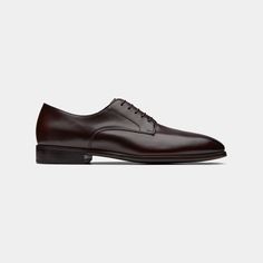 These classic brown derby lace-ups are crafted with a full leather sole and lining from supple calf leather. Derby Oxfords With Branded Insole And Calf Leather, Calf Leather Oxfords With Branded Insole For Derby, Calf Leather Lace-up Shoes For Derby With Textured Sole, Classic Lace-up Shoes In Calf Leather With Textured Sole, Classic Lace-up Shoes With Textured Sole In Calf Leather, Brown Lace-up Derby Shoes For Business, Timeless Brown Lace-up Oxford Shoes, Calf Leather Oxfords With Rubber Sole For Derby, Timeless Brown Oxford Lace-up Shoes