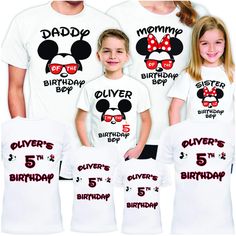 PRICES MAY VARY. 100% Cotton Made in the USA or Imported Pull On closure Machine Wash First select the shirt and then click customize button, You can customize the shirts with the names and sizes. Matching Shirts for Family PicturesFather Mother Daughter and Son Vacation Matching Trip Set for mothersday gift mommy daddy tshirts couple I Love My Hearts T-Shirt 5th Birthday Boys, Disney Birthday Shirt, Custom Disney Shirts, Disneyland Birthday, Birthday Trip, Mommy Shirts, Family Shirts Matching, Disney Birthday, Birthday Tee