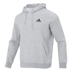 adidas Fleece Logo Hoodie 'Grey' H12213 Adidas Cotton Hoodie For Sports, Adidas Fleece Sportswear Sweatshirt, Streetwear Adidas Logo Fleece Sweatshirt, Sportswear Fleece Sweatshirt With Three Stripes, Three Stripes Fleece Sweatshirt Sportswear, Fleece Sweatshirt With Three Stripes Sportswear, Adidas Logo Athleisure Hooded Sweatshirt, Adidas Logo Sweatshirt For Fall, Athleisure Adidas Logo Sweatshirt