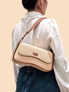 Zoe Shoulder Bag Milk Yellow - Baguette Bag For Women - SINBONO Casual Brown Baguette Bag With Single Shoulder Strap, Casual Beige Satchel Baguette Bag, Casual Beige Baguette Satchel Bag, Casual Large Capacity Flap Bag, Everyday Beige Flap Bag With Single Shoulder Strap, Beige Everyday Flap Bag With Single Shoulder Strap, Casual Satchel Baguette Bag With Detachable Strap, Casual Flap Shoulder Bag, Casual Beige Crossbody Flap Bag