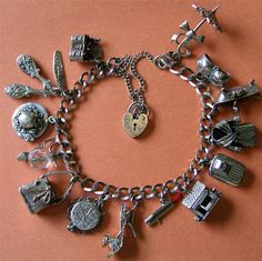 Find Vintage Sterling Silver Beauty Glitzy Charm Bracelet W/ 14 Charms on eBay in the category Jewelry & Watches>Vintage & Antique Jewelry>Bracelets & Charms. Bracelet Expensive, Medal Jewelry, Talisman Jewelry, Vintage Sterling Silver Charms, Vintage Charm Bracelet, Bracelets Charms, Sterling Silver Charm Bracelet, Vintage Style Jewellery, Bracelet Charms