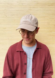 Designed by our own Frances Jaye team member, Tyler, this "Dad Hat" is a classic. The neutral tones are sure to match every outfit all year round. Embroidered locally in Grand Rapids. Regular fit 100% Cotton Hand wash Classic Cream Hats With Embroidered Logo, Beige Hat With Embroidered Logo And Short Brim, Spring Khaki Cotton Baseball Cap, Cotton Hats For Everyday Fall Wear, Everyday Cotton Hats For Fall, Fall Everyday Cotton Hats, Everyday Fall Cotton Hats, Khaki Cotton Baseball Cap With Short Brim, Classic Cotton Khaki Baseball Cap