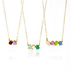 Looking for a minimal way to show off your birthstone, your children's birthstones, or that of a significant other? We've added this prong set oval birthstone connector necklace to our birthstone collection to do just that! Whether you are looking to layer your own birthstone with other necklaces, or you want to create a meaningful but minimal necklace to carry your children, this necklace design is perfect! This necklace can be made with 1, 2, 3, 4, 5, or 6 birthstones. Birthstones can be arran Adjustable Nickel-free Birthstone Necklace For Birthday, Mother's Day Birthstone Charm Necklaces For Birthday, Nickel Free Birthstone Necklace For Birthday And Mother's Day, Gift Birthstone Necklace With Natural Stones In Sterling Silver, White Birthstone Round Pendant Necklace, Gift Sterling Silver Birthstone Necklace With Natural Stones, Adjustable Birthstone Necklace For Mother's Day Birthday, Adjustable Nickel-free Birthstone Necklace For Anniversary, Sterling Silver Birthstone Necklace With Natural Stones As Gift