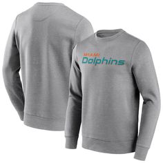 Miami Dolphins Neutral Colour Wordmark Crew Sweatshirt - Mens Logo Print Hoodie Sweatshirt For Sports Events, Throwback Crew Neck Hoodie For Fan Merchandise, Fan Apparel Hoodie Sweatshirt With Logo Print, Fleece Fan Apparel Sweatshirt, Team Spirit Sweatshirt With Logo Print For Fans, Sports Season Fan Gear Sweatshirt With Logo Print, Fan Gear Sweatshirt With Logo Print For Sports Season, Fan Gear Sweatshirt With Logo Print, Sporty Crew Hoodie For Sports Events