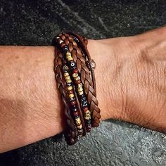 Bracelet, Layering, Stack, Boho Wrap Bracelet, Leather Bracelet, Leather Beaded Wrap, Bohemian Style, Gift for Her - Etsy Bracelet Layering, Boho Wrap Bracelet, Bracelet Leather, Beaded Wraps, Jute Bags, Bead Leather, Leather Wrap Bracelet, Cord Bracelets, Summer Jewelry