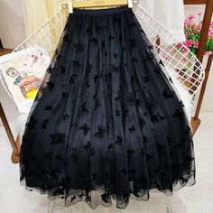 High Waist Butterfly Tulle Long Skirt · Shop Zola · Online Store Powered by Storenvy Gifts Sewing, Tulle Long Skirt, Mini Pleated Skirt, Ruffle Mini Skirt, Dark Style, Just Style, Girls Handmade, Fringe Skirt, Spring Women